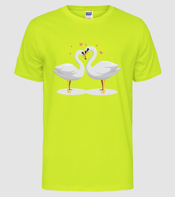 LEBEDE ÎNDRĂGOSTITE model galben neon pe tricou