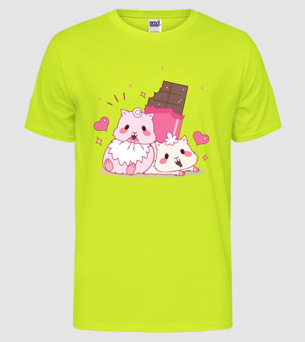 HAMSTERI ÎNDRĂGOSTIȚI 2 model galben neon pe tricou
