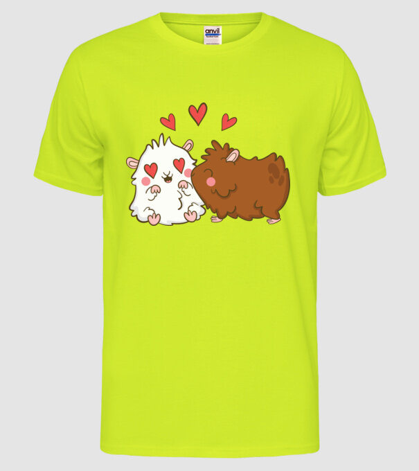 HAMSTERI ÎNDRĂGOSTIȚI model galben neon pe tricou