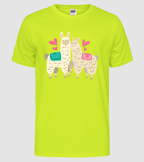 LAME ÎNDRĂGOSTITE model galben neon pe tricou