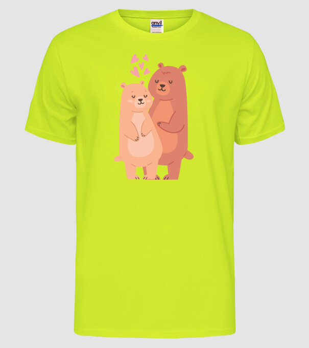URȘI ÎNDRĂGOSTIȚI model galben neon pe tricou