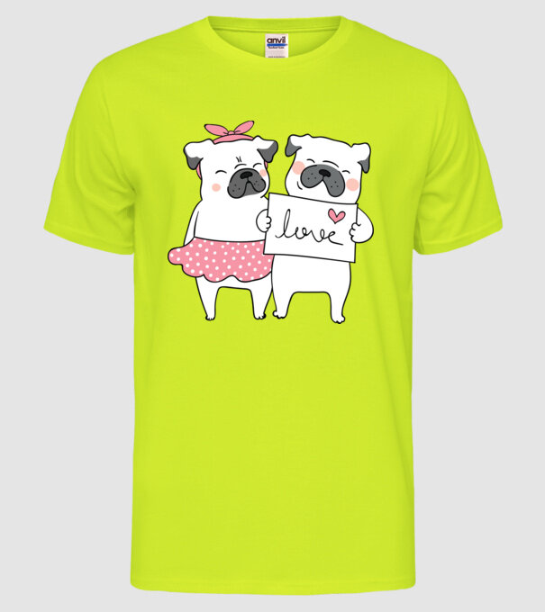 MOPȘI ÎNDRĂGOSTIȚI 2 model galben neon pe tricou