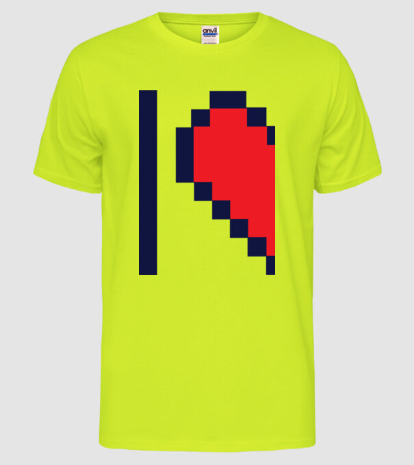 Dragoste model galben neon pe tricou