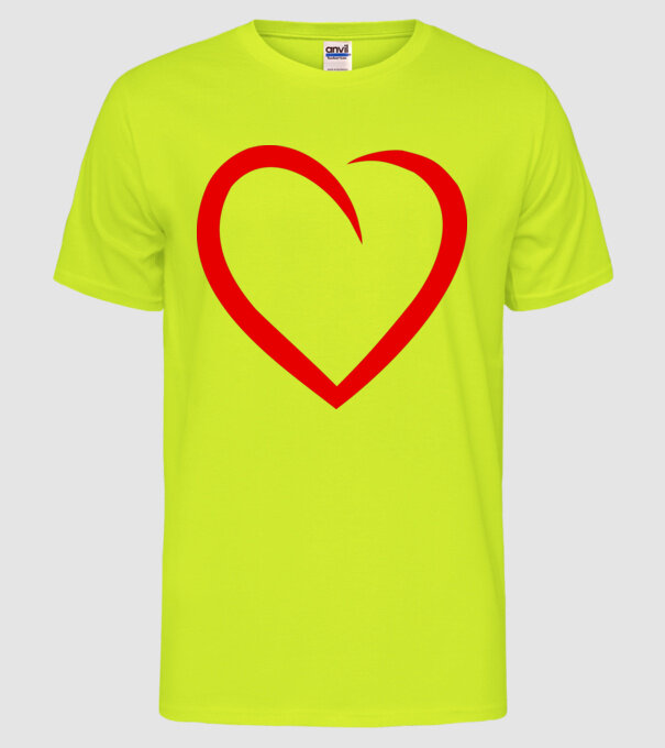 Szív model galben neon pe tricou