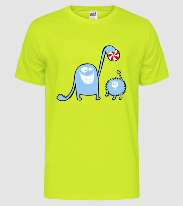 Szornyelde - Bomboană model galben neon pe tricou