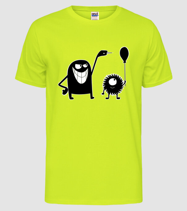 Szornyelde - Balon model galben neon pe tricou