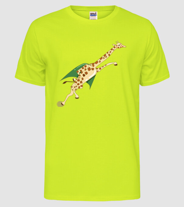Girafă Super model galben neon pe tricou