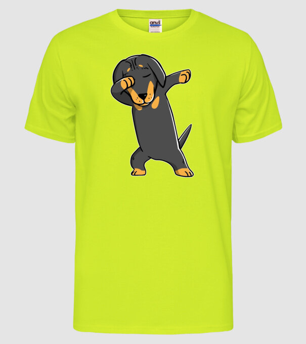 Teckel DAB model galben neon pe tricou
