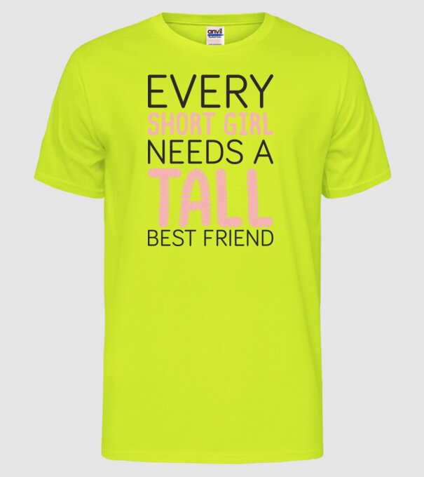 Tall Friend model galben neon pe tricou