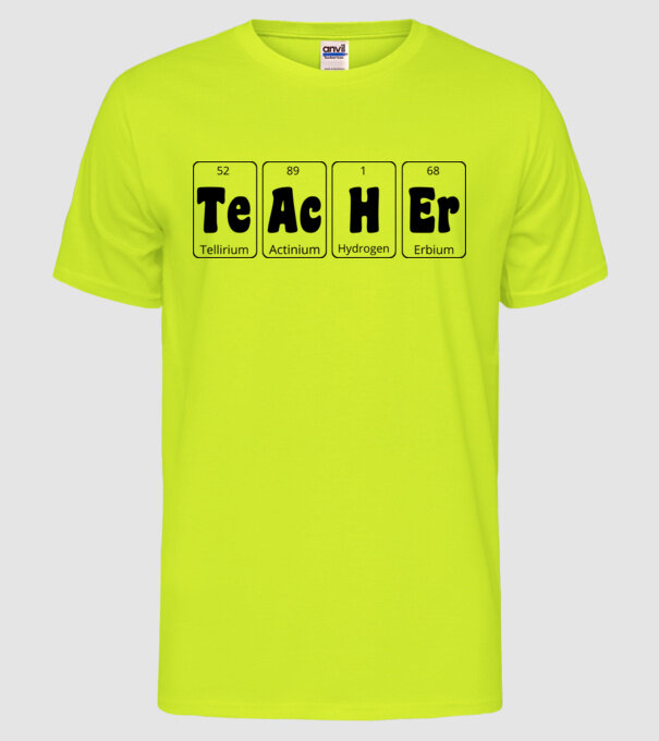 Teacher periodic model galben neon pe tricou