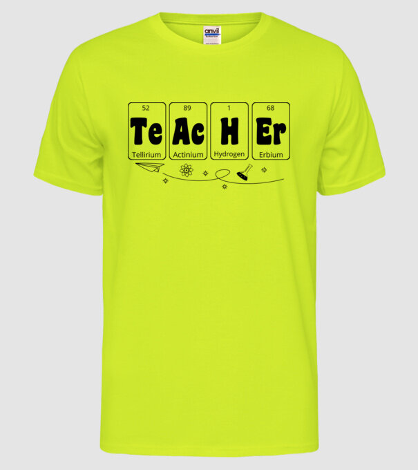 Teacher periodic model galben neon pe tricou