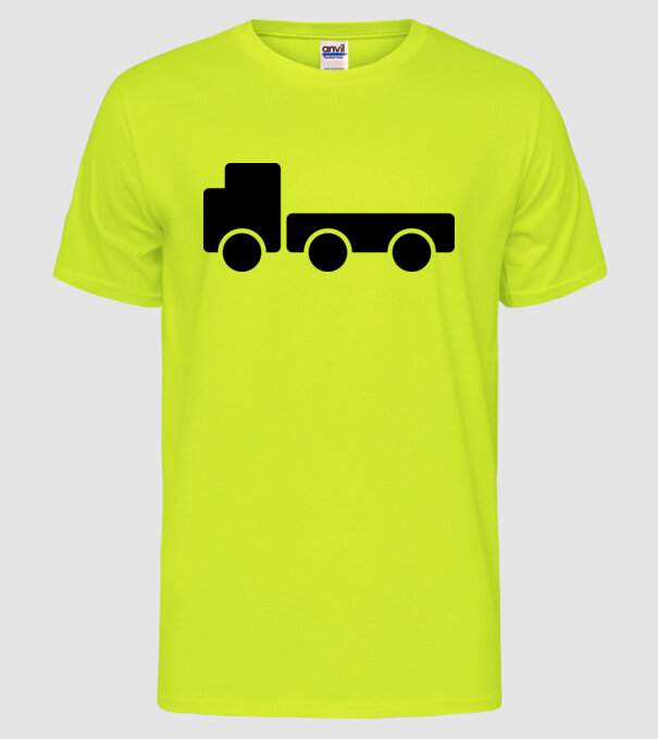 Camion model galben neon pe tricou