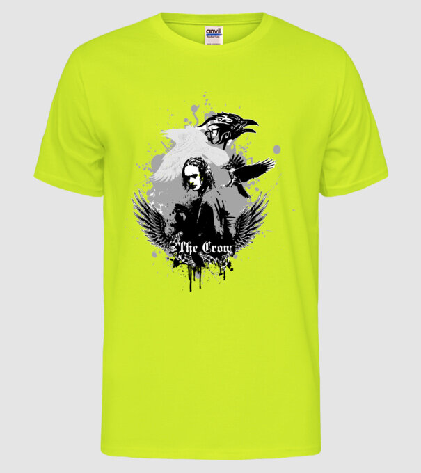 The Crow model galben neon pe tricou