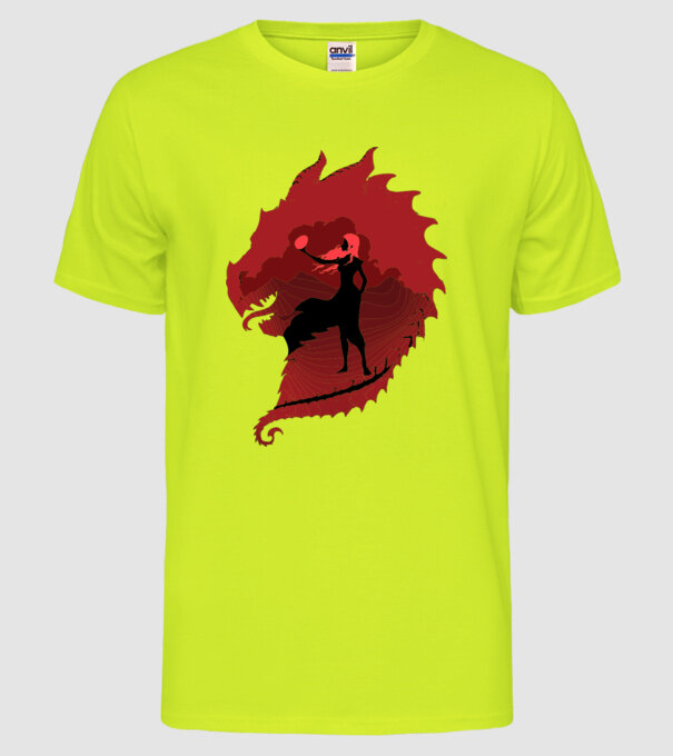 The Dragon model galben neon pe tricou