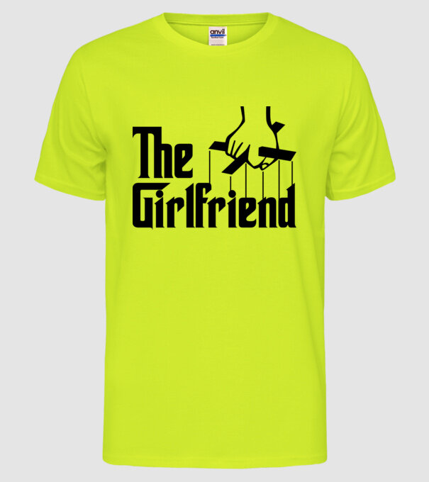 The girlfriend model galben neon pe tricou