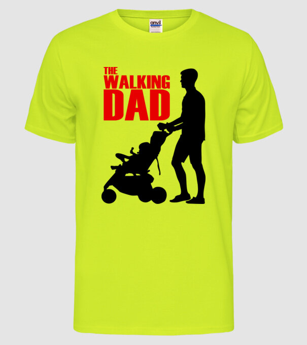 The Walking Dad model galben neon pe tricou