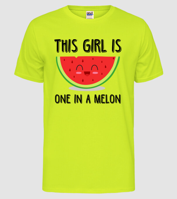 This girl is one in a melon model galben neon pe tricou