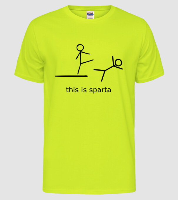 this is sparta model galben neon pe tricou