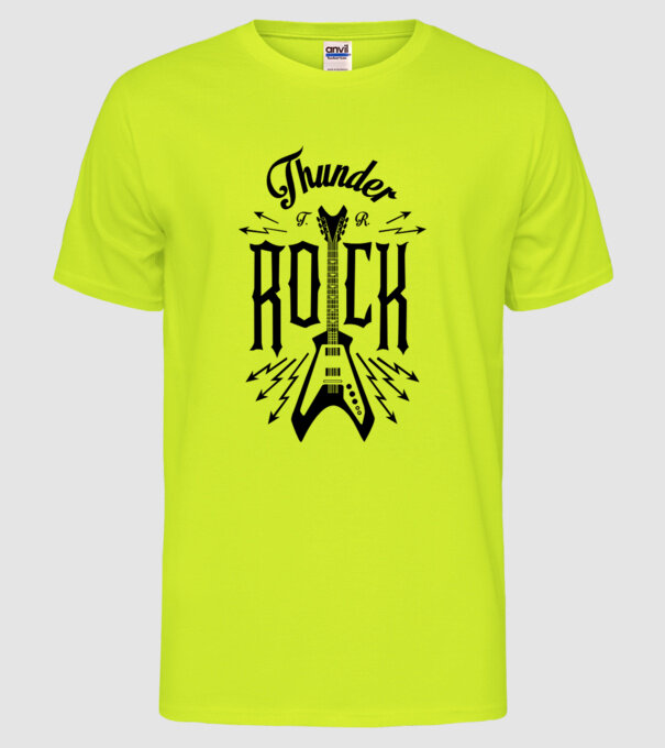 Thunder Rock model galben neon pe tricou