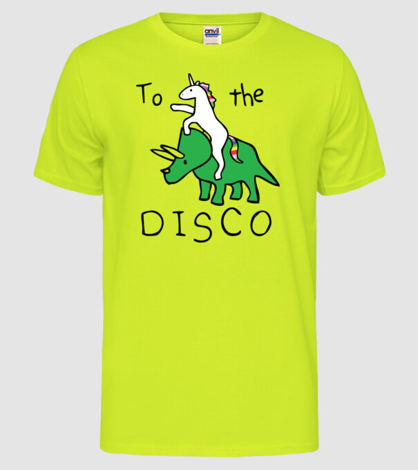 To the disco! model galben neon pe tricou