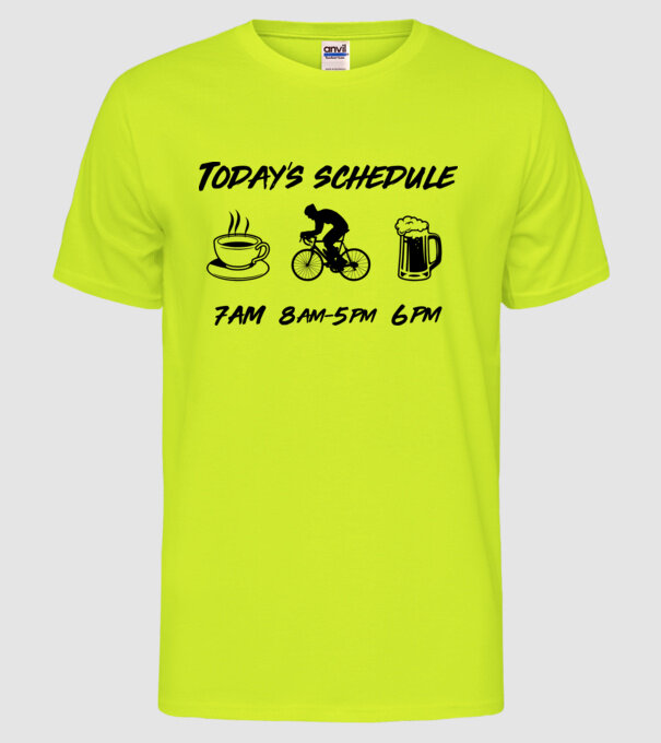 Todays schedule model galben neon pe tricou