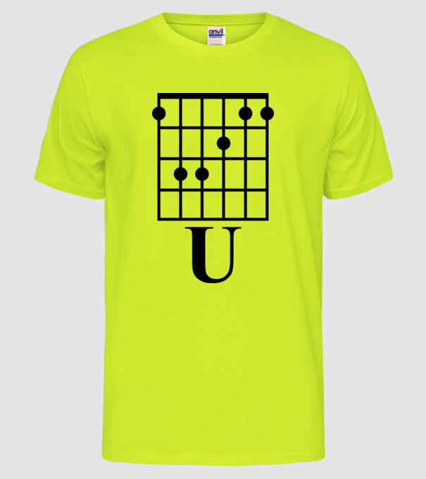 U Chord model galben neon pe tricou