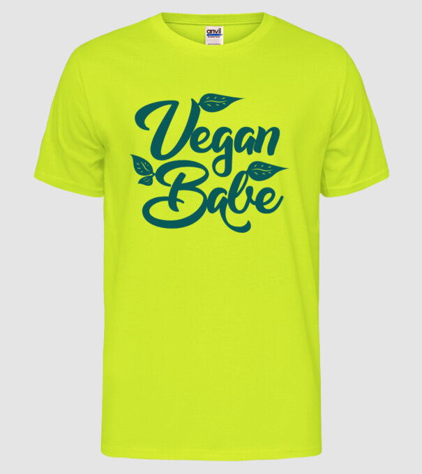 Vegan Babe model galben neon pe tricou
