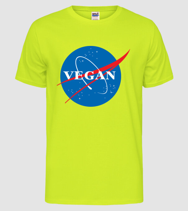 vegan nasa model galben neon pe tricou