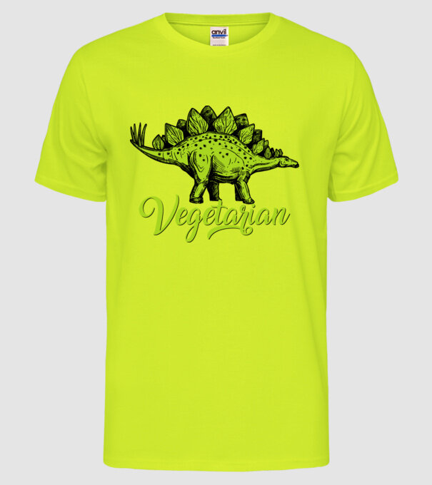 Vegetarian model galben neon pe tricou