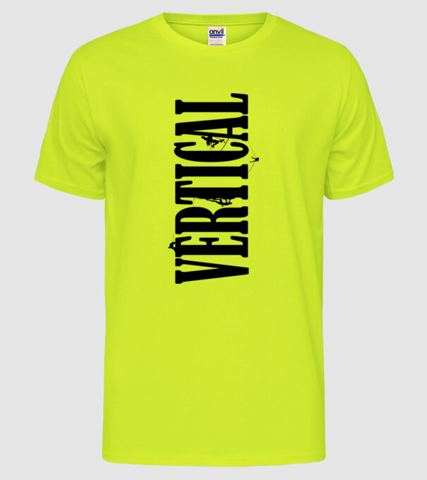 Vertical model galben neon pe tricou