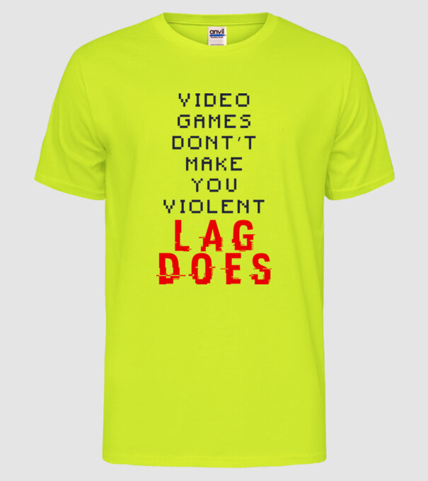 Violent lag model galben neon pe tricou