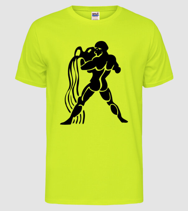 Aquarius Horoscope model galben neon pe tricou