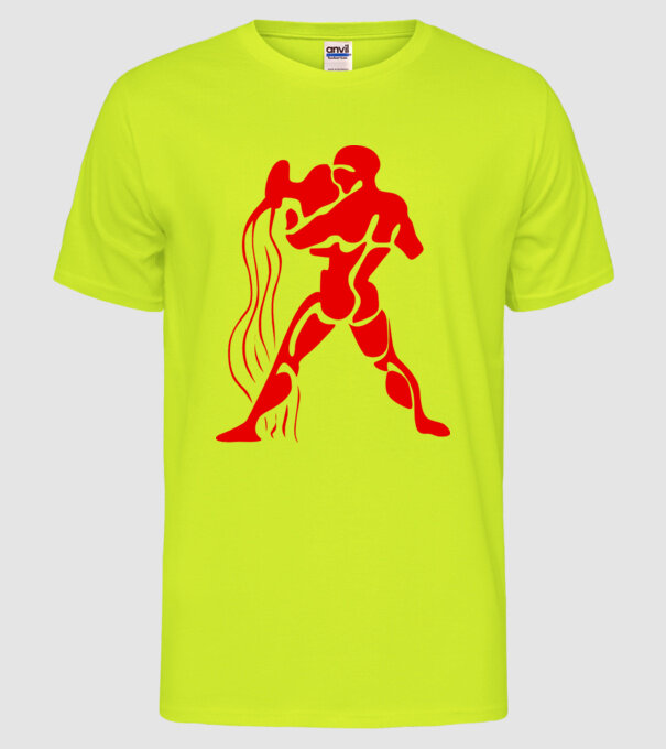 Aquarius Horoscope model galben neon pe tricou