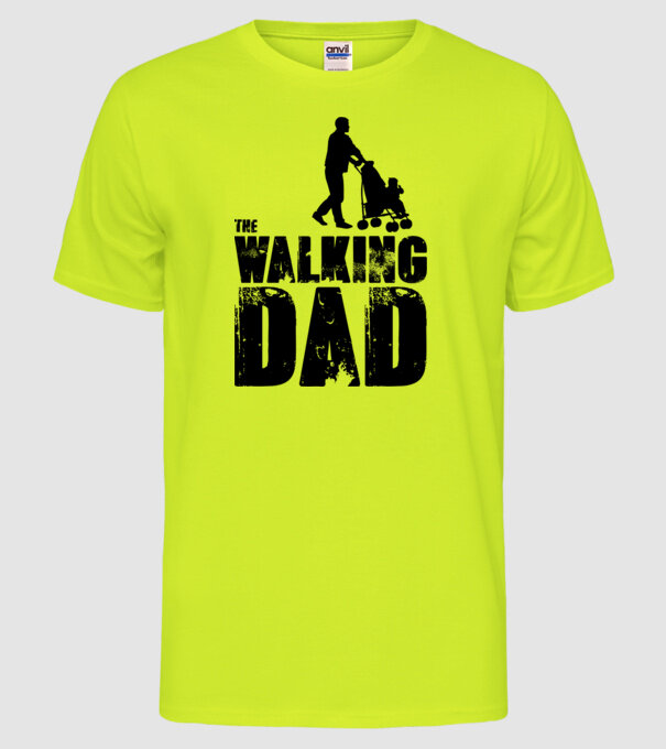 Walking dad model galben neon pe tricou