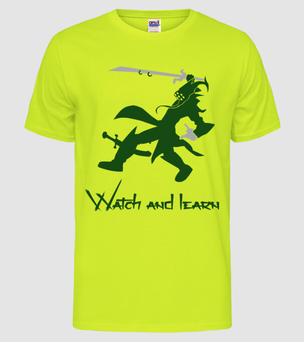 Watch and learn model galben neon pe tricou