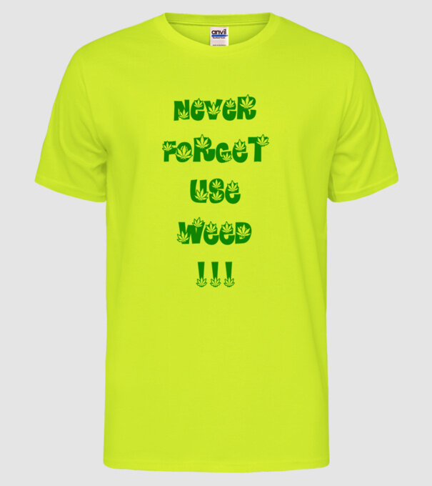 Weed model galben neon pe tricou
