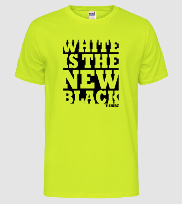 White is the new black model galben neon pe tricou