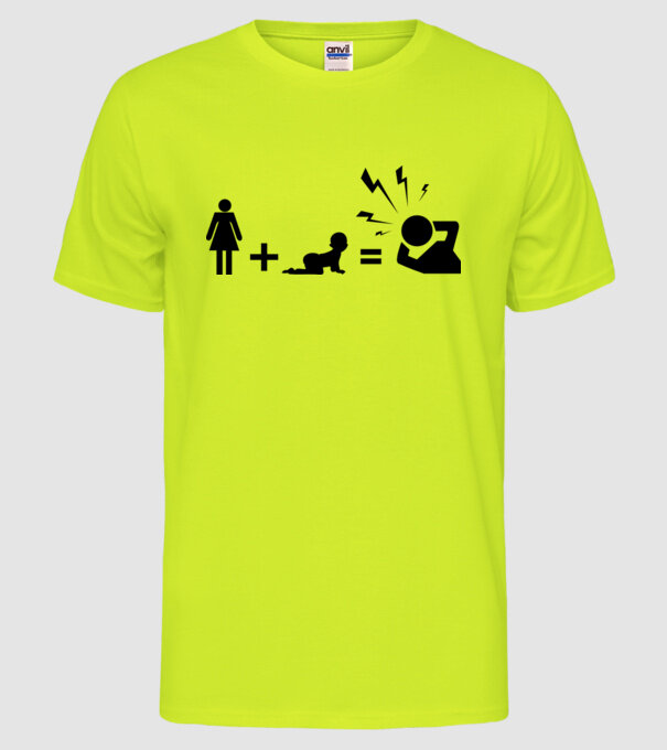 WIFE KIDS model galben neon pe tricou