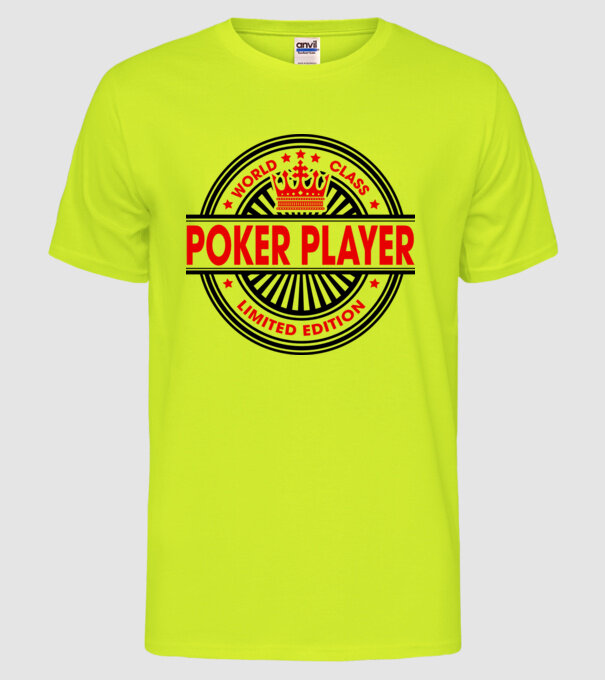 World class JUCĂTOR POKER model galben neon pe tricou