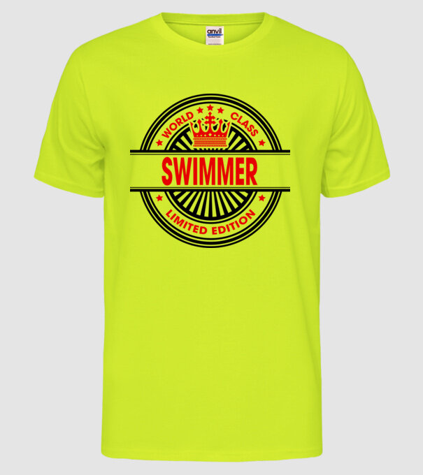 World class ÎNOTĂTOR model galben neon pe tricou