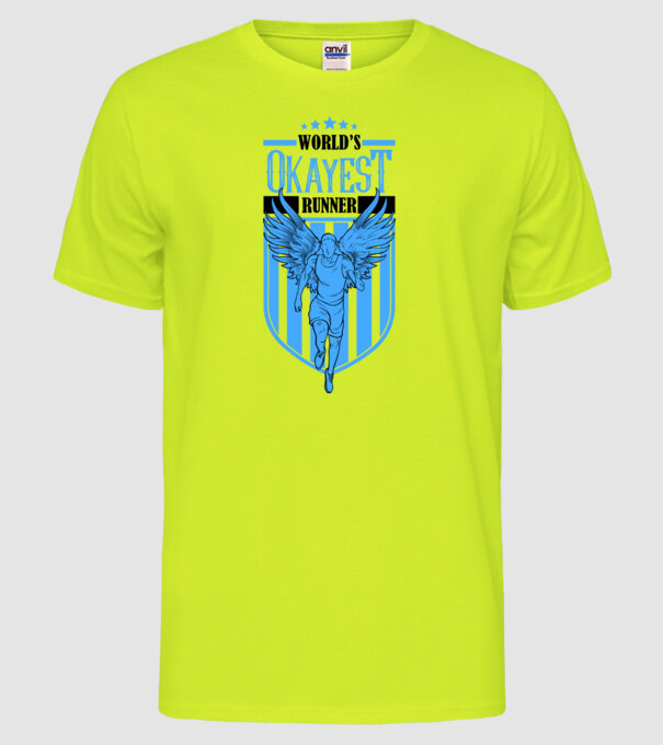 World okayest runner model galben neon pe tricou