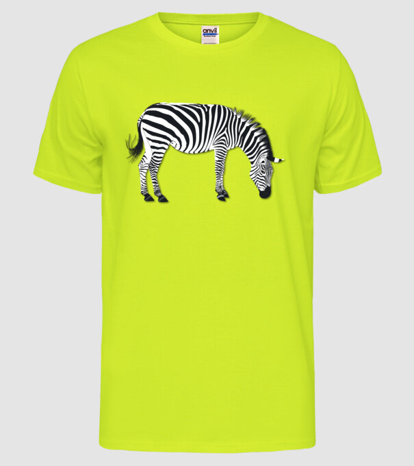 Zebră model galben neon pe tricou