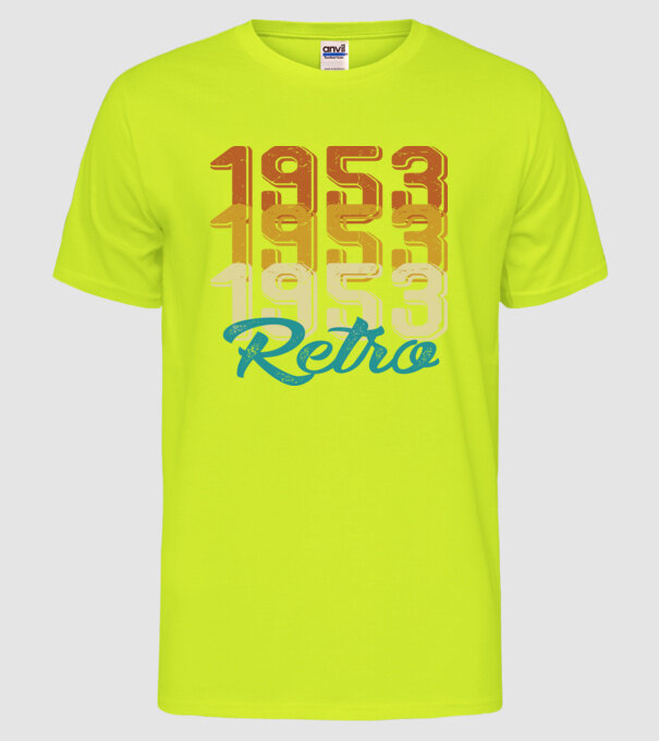 1953 Retro model galben neon pe tricou