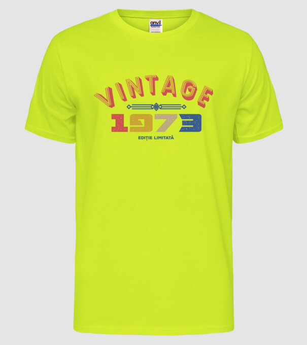 1973 Ediție limitată model galben neon pe tricou