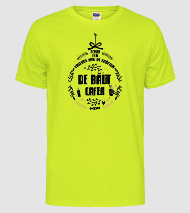 acesta este tricoul meu de Crăciun_de băut cafea model galben neon pe tricou
