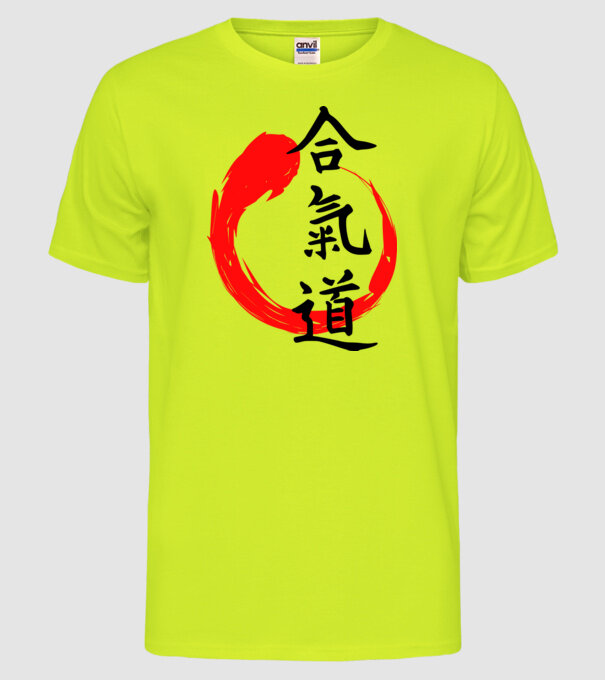 Aikido model galben neon pe tricou