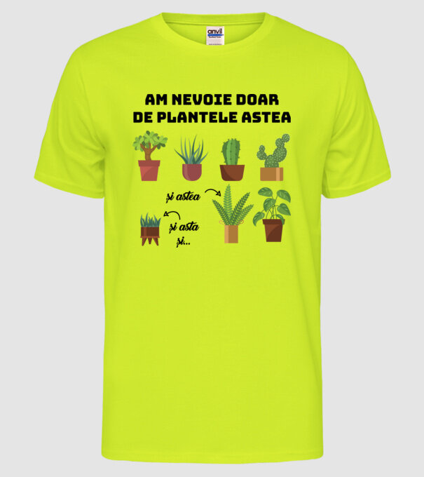 am nevoie doar de plantele astea model galben neon pe tricou