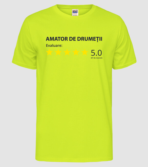 amator de drumeții evaluare model galben neon pe tricou