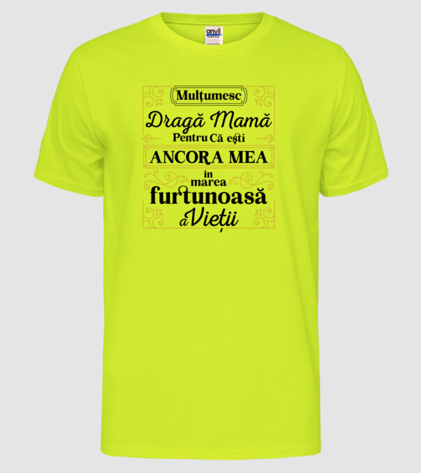 Ancora mea model galben neon pe tricou