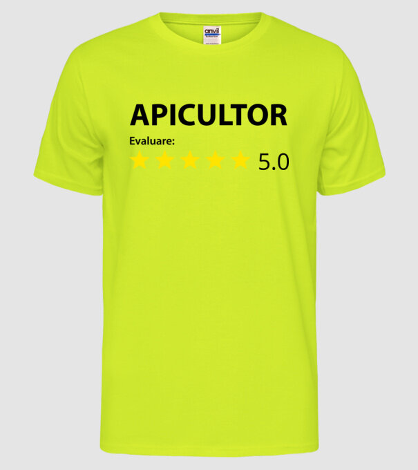 Evaluare :APICULTOR model galben neon pe tricou
